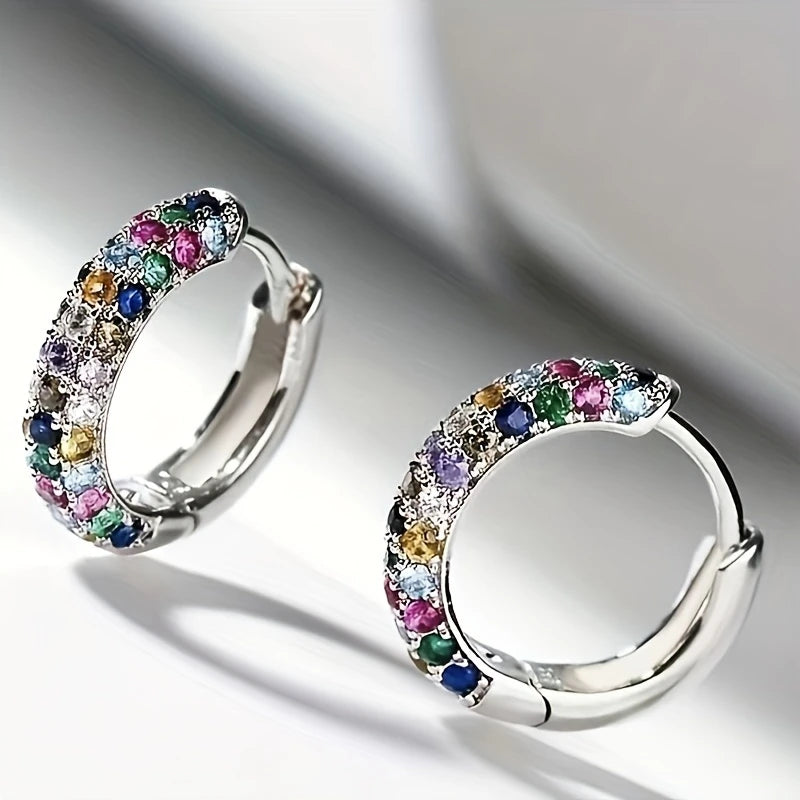 🌈 Sparkle Aura Hoop Earrings