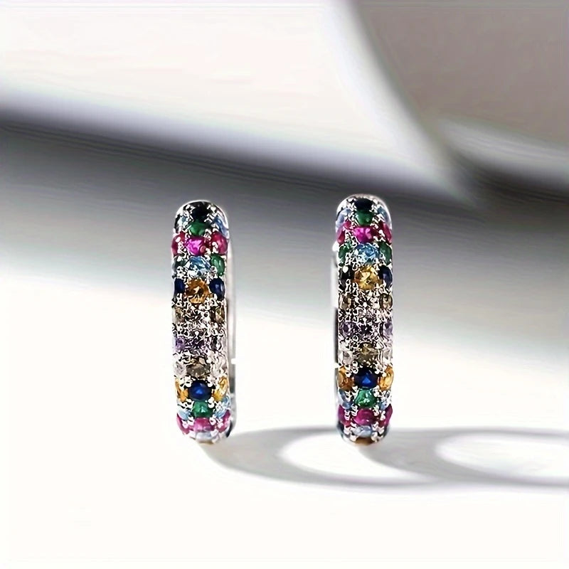 🌈 Sparkle Aura Hoop Earrings