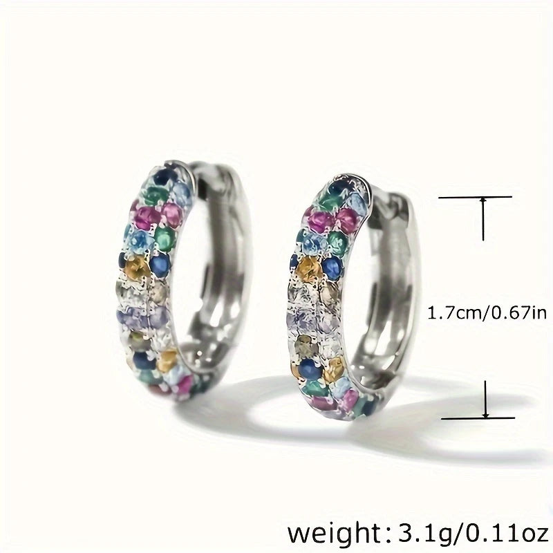 🌈 Sparkle Aura Hoop Earrings