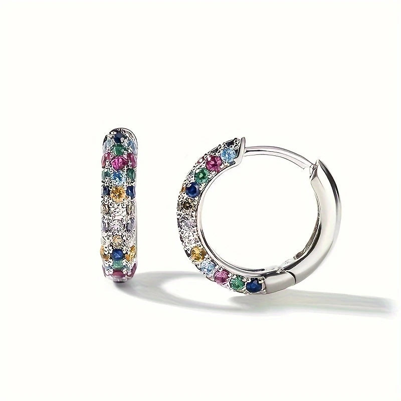 🌈 Sparkle Aura Hoop Earrings
