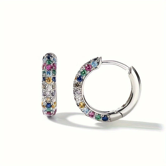 🌈 Sparkle Aura Hoop Earrings