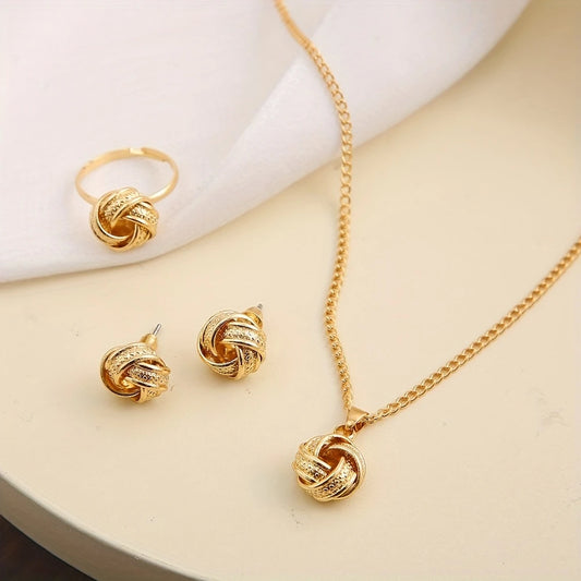 Golden Knot Elegance Jewelry Set