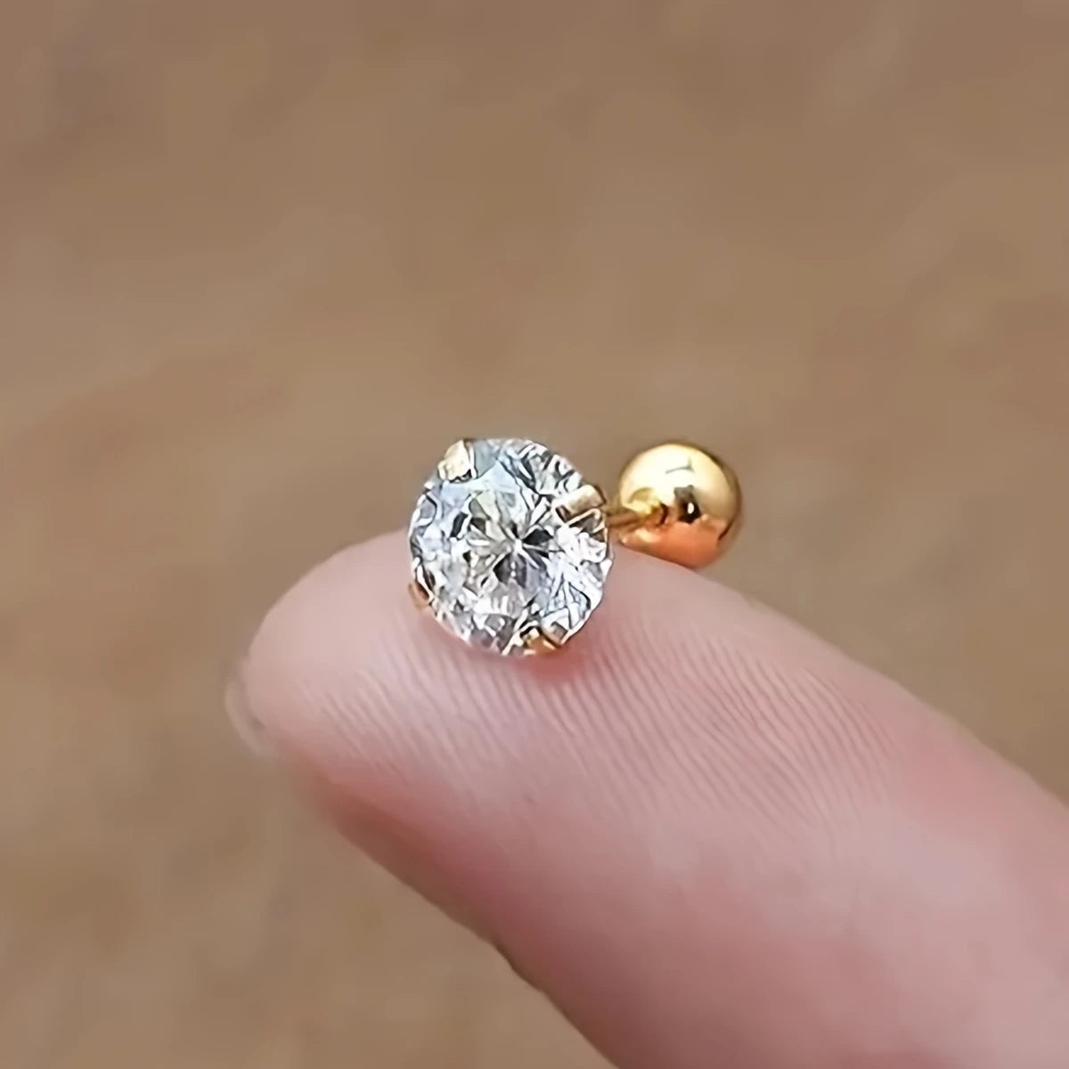 ✨ Elegant Gold-Plated Crystal Stud Earrings