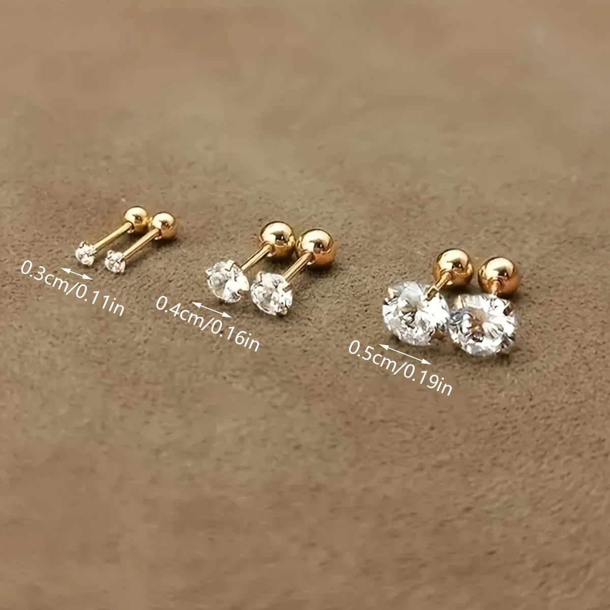 ✨ Elegant Gold-Plated Crystal Stud Earrings