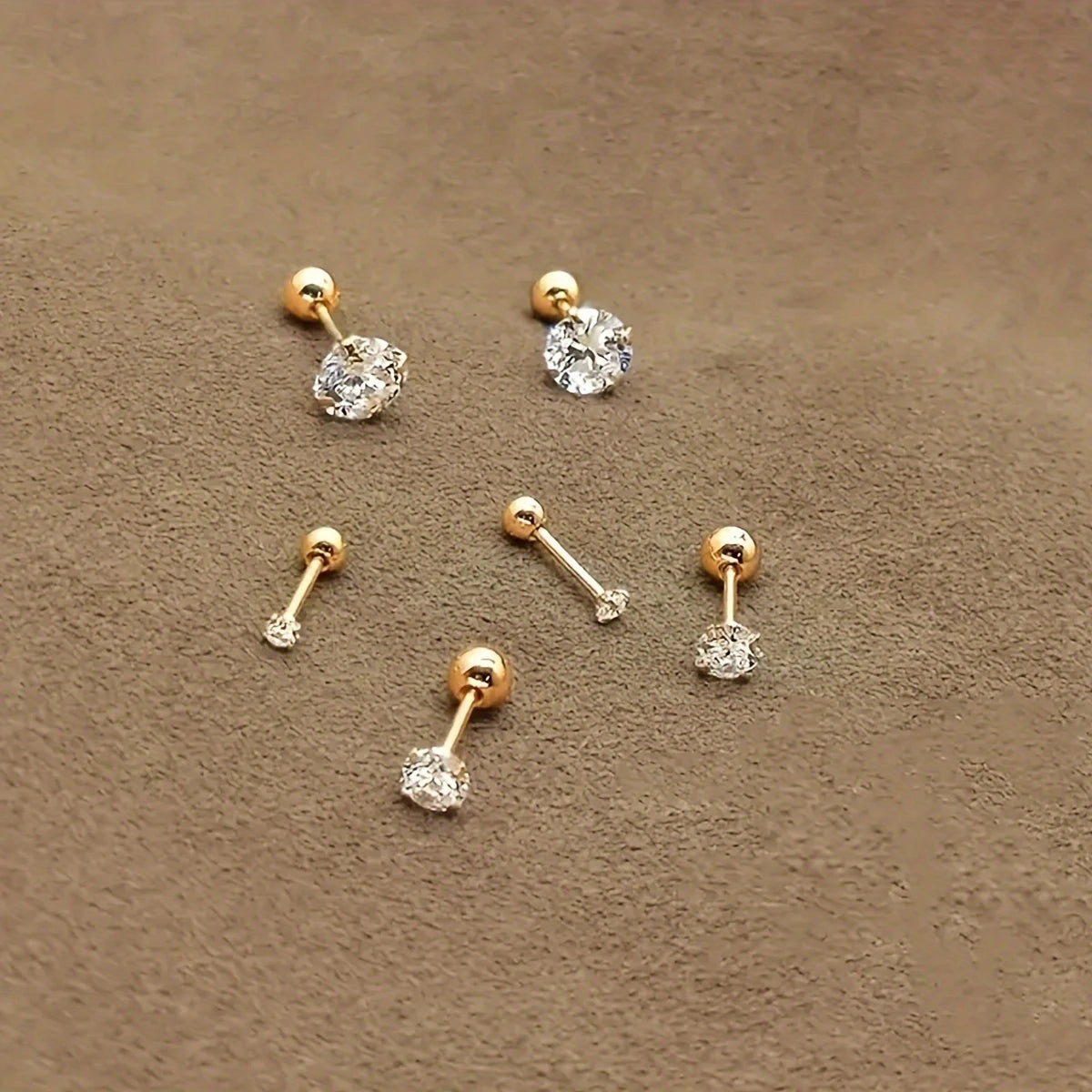 ✨ Elegant Gold-Plated Crystal Stud Earrings