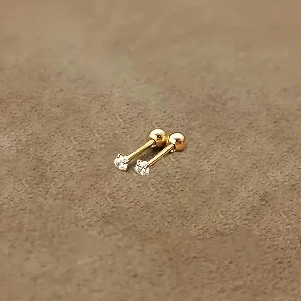 ✨ Elegant Gold-Plated Crystal Stud Earrings