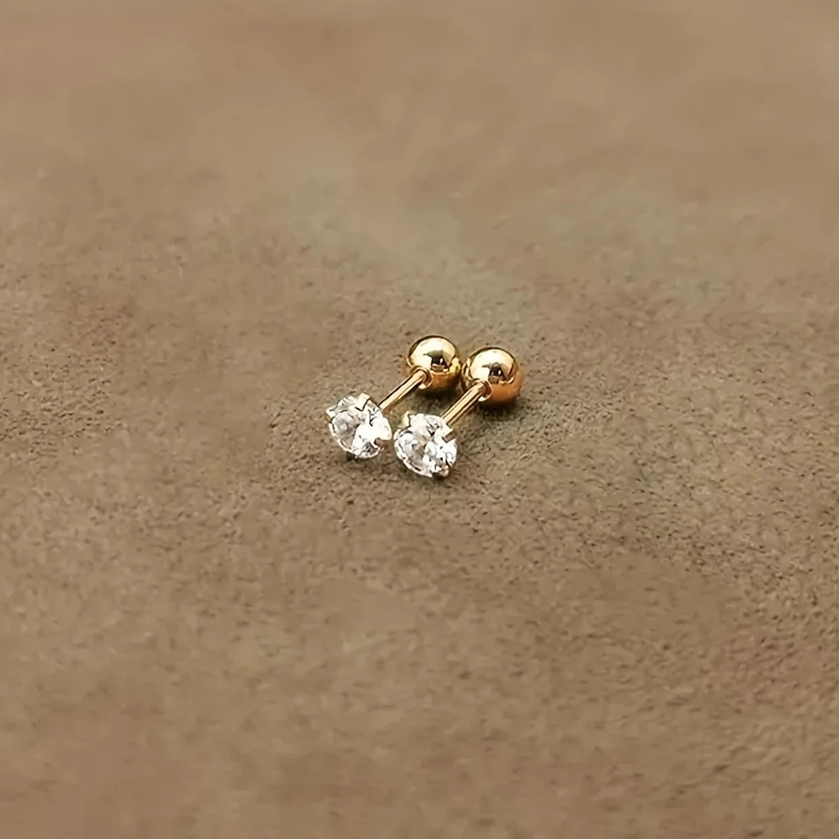 ✨ Elegant Gold-Plated Crystal Stud Earrings