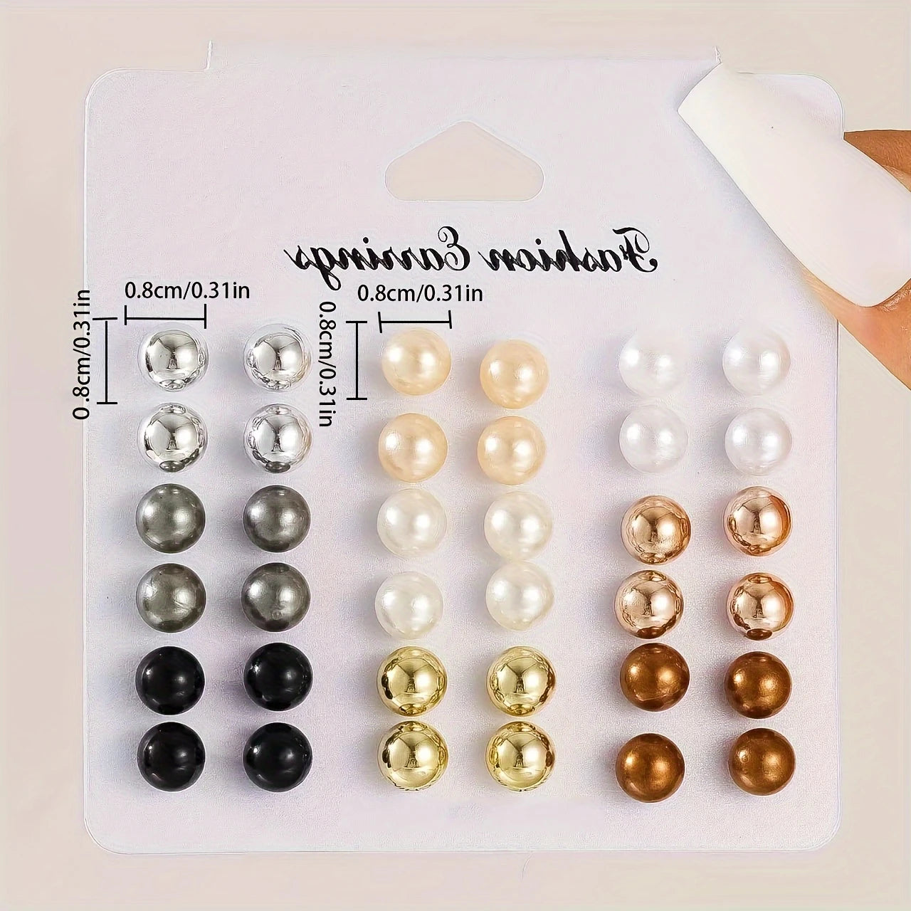 Classic Pearl & Metallic Earring Set