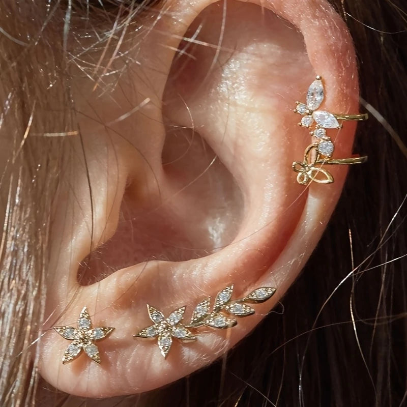 Floral Elegance Ear Jewelry Set