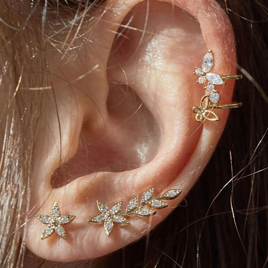 Floral Elegance Ear Jewelry Set