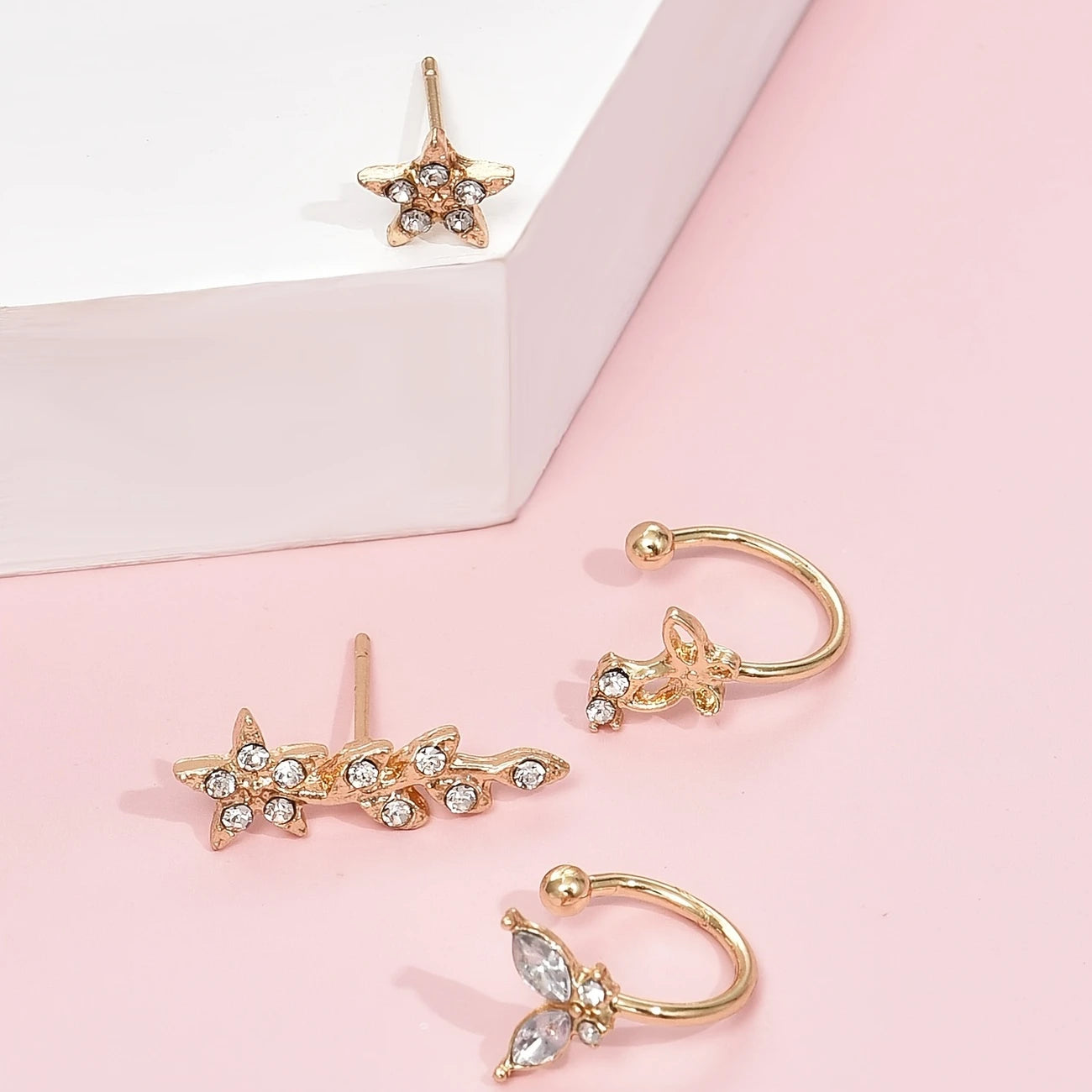 Floral Elegance Ear Jewelry Set