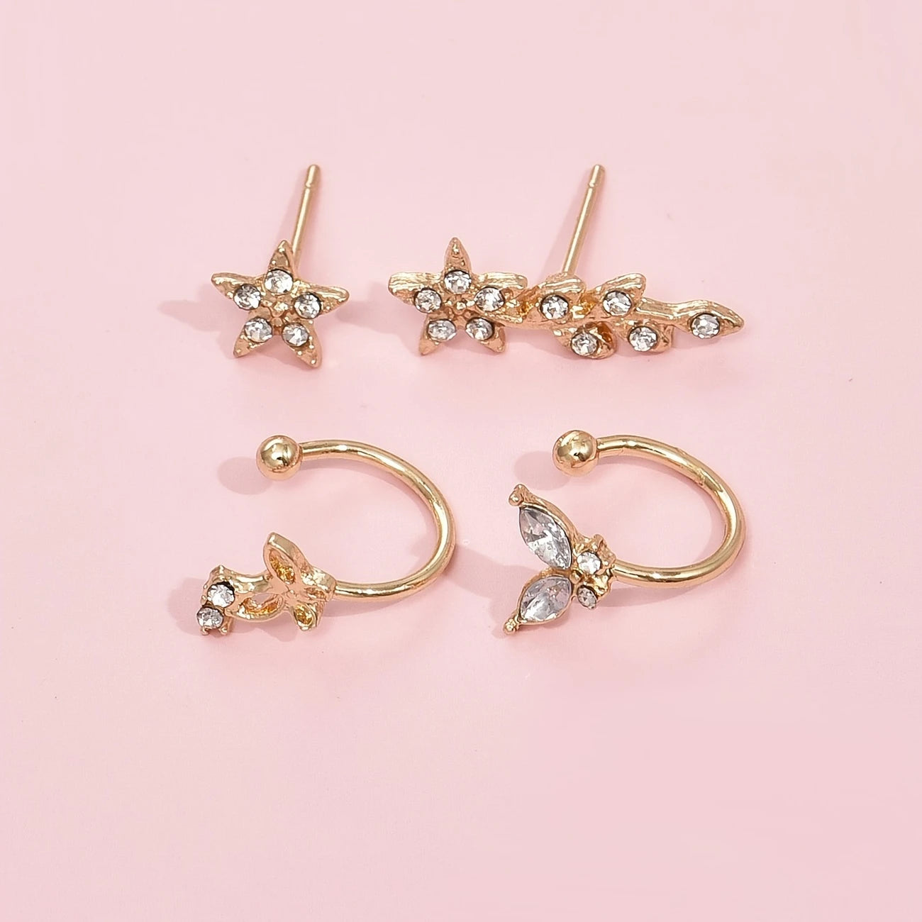 Floral Elegance Ear Jewelry Set