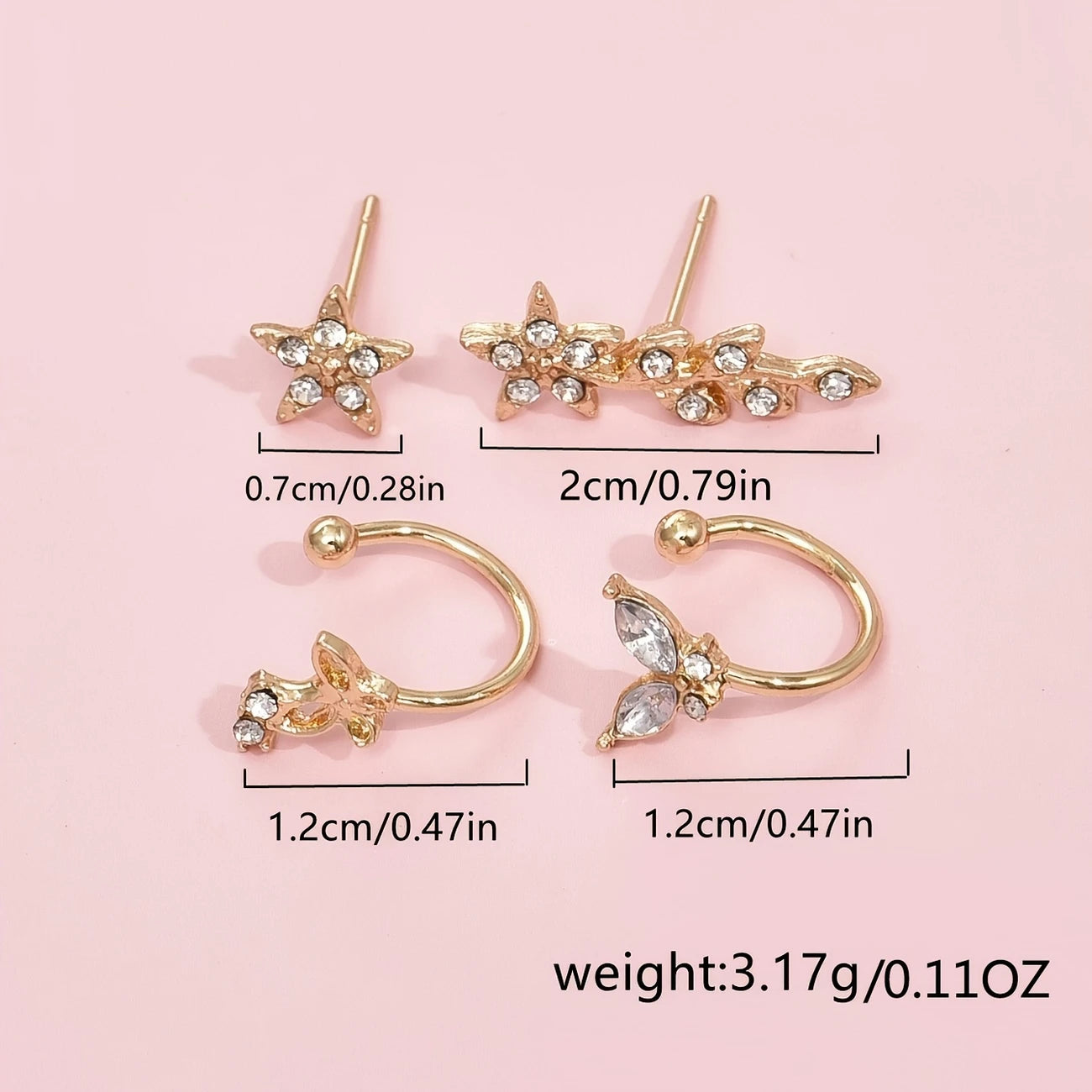 Floral Elegance Ear Jewelry Set