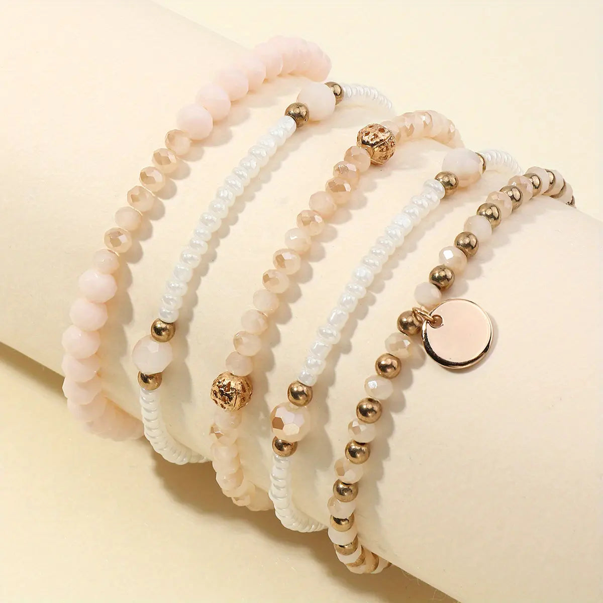 🌸 Elegant Beaded Bracelet Set