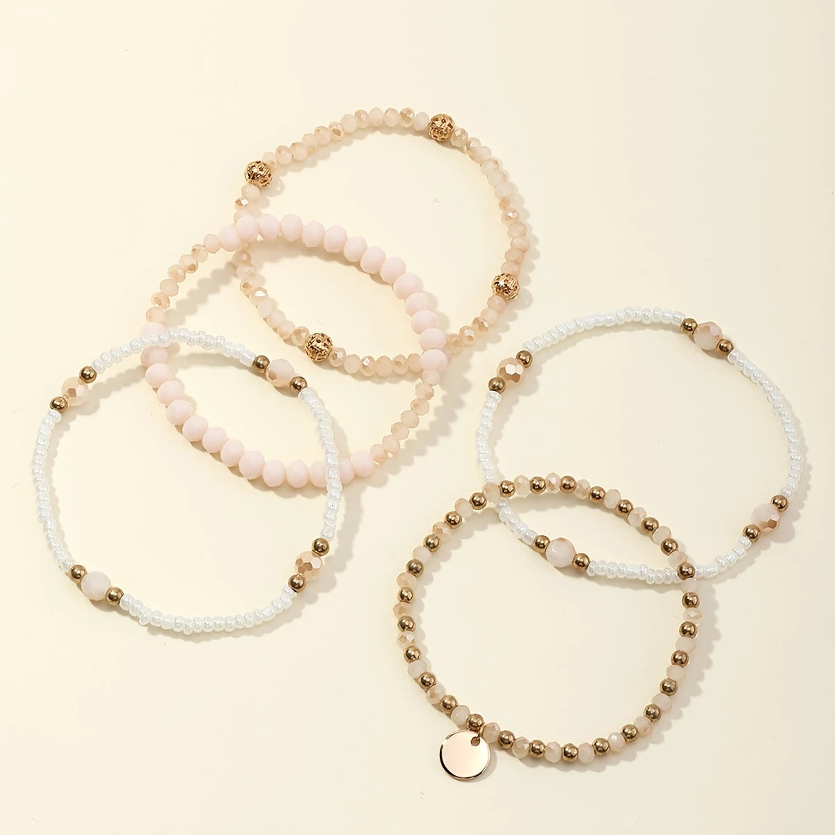 🌸 Elegant Beaded Bracelet Set