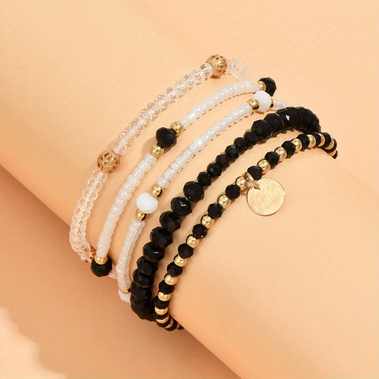 🌸 Elegant Beaded Bracelet Set