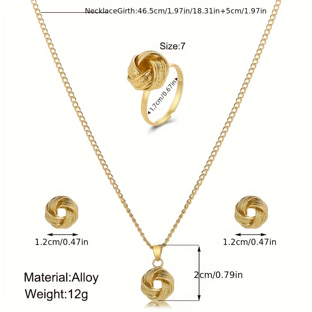 Golden Knot Elegance Jewelry Set