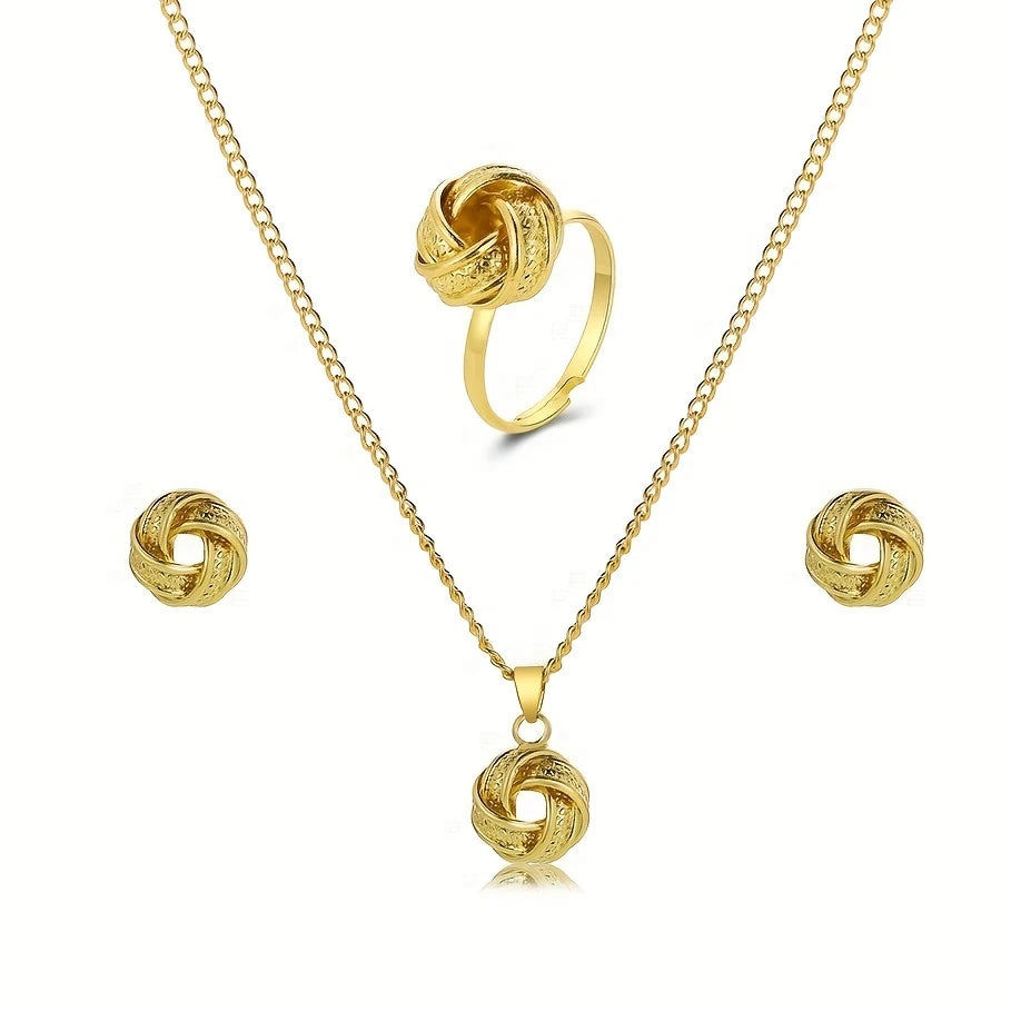 Golden Knot Elegance Jewelry Set